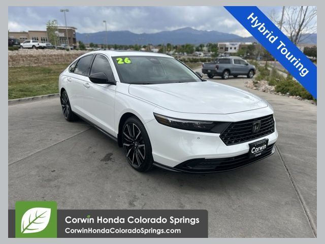 Platinum White Pearl 2026 Honda Accord Hybrid Touring FWD Sedan Front-Wheel Drive Continuously Variable Transmission