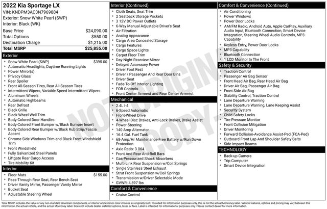 used 2022 Kia Sportage car, priced at $17,299