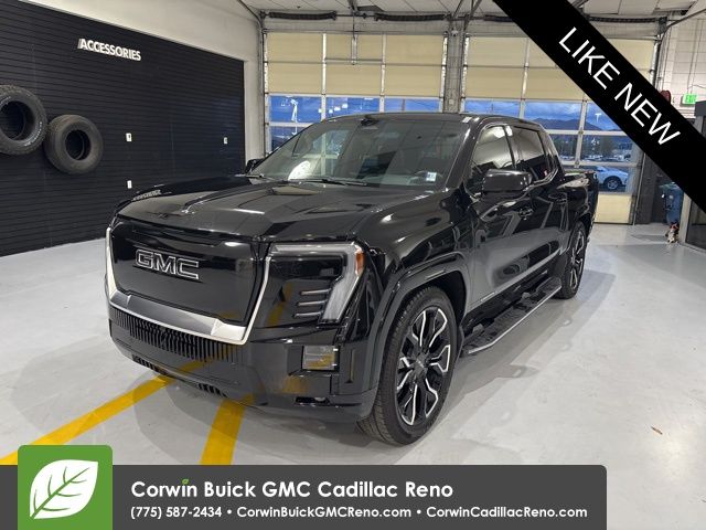 Onyx Black 2025 GMC Sierra EV Denali Crew Cab (Max Range) e4WD Pickup Truck All-Wheel Drive 1-Speed Automatic