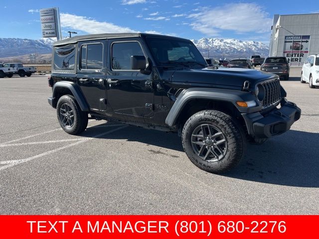 Black Clearcoat 2024 Jeep Wrangler Sport S 4-Door 4WD SUV / Crossover Four-Wheel Drive 8-Speed Automatic