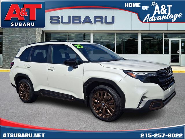 Crystal White Pearl 2025 Subaru Forester SUV / Crossover All-Wheel Drive Continuously Variable Transmission