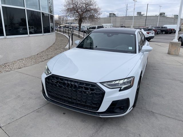 Glacier White 2023 Audi A8 L quattro 55 TFSI Sedan All-Wheel Drive 8-Speed Automatic