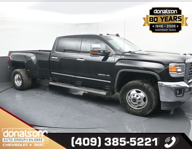 Onyx Black 2018 GMC Sierra 3500HD SLT Crew Cab 4WD Pickup Truck Four-Wheel Drive 6-Speed Automatic