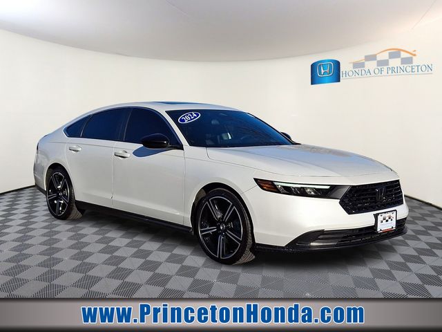 Platinum White Pearl 2024 Honda Accord Hybrid Sport FWD Sedan Front-Wheel Drive Continuously Variable Transmission