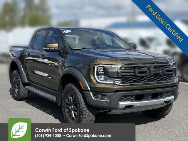 Shelter Green Metallic 2024 Ford Ranger Raptor SuperCrew 4WD Pickup Truck Four-Wheel Drive Automatic