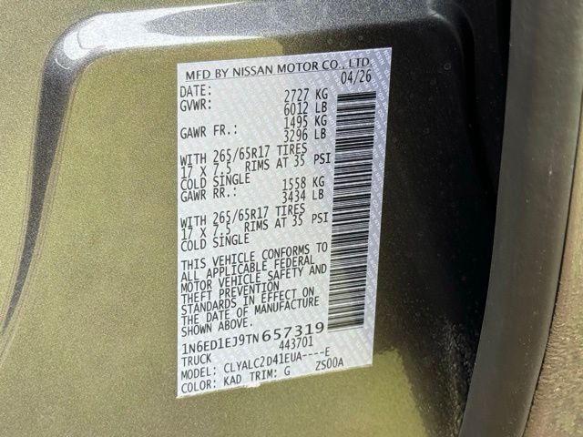 New 2026 Nissan Frontier Truck