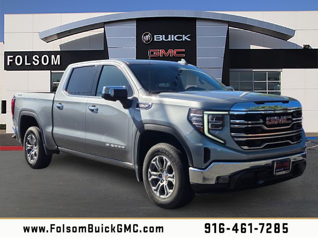Sterling Metallic 2024 GMC Sierra 1500 SLT Crew Cab 4WD Pickup Truck Four-Wheel Drive Automatic