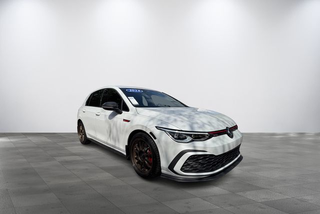 Opal White Pearl 2024 Volkswagen Golf GTI Hatchback Front-Wheel Drive 7-Speed Dual Clutch