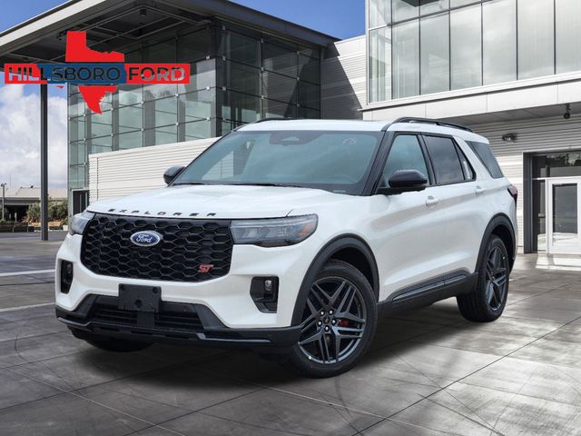 2025 Star White Metallic Tri-Coat Ford Explorer ST 4X4 SUV