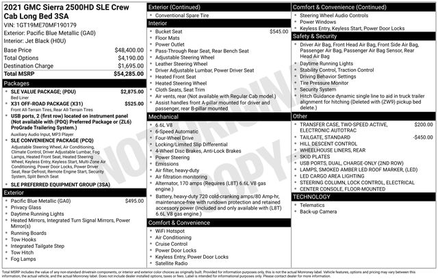 2021 GMC Sierra 2500HD SLE Crew Cab 4WD
