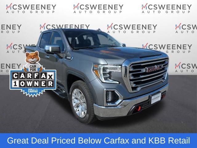 Gray (Satin Steel Metallic) 2021 GMC Sierra 1500 SLT Crew Cab 4WD Pickup Truck Four-Wheel Drive 8-Speed Automatic