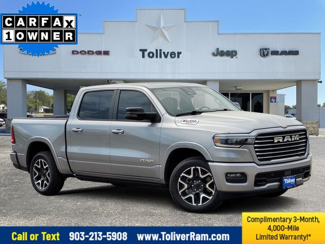 Billet Silver Metallic Clearcoat 2025 RAM 1500 Laramie Crew Cab 4WD Pickup Truck Four-Wheel Drive 8-Speed Automatic