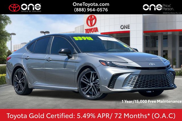 Midnight Black Metallic 2025 Toyota Camry Sedan Front-Wheel Drive Continuously Variable Transmission