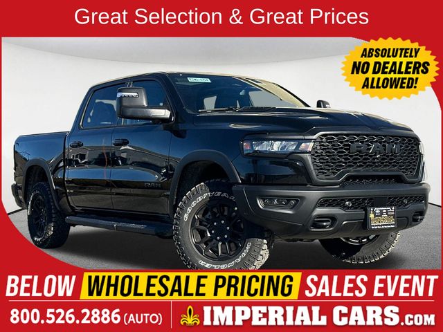 Diamond Black Crystal Pearlcoat 2026 RAM 1500 Rebel Crew Cab 4WD Pickup Truck Four-Wheel Drive 8-Speed Automatic