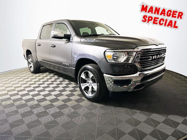 Gray (Granite Crystal Metallic Clearcoat) 2024 RAM 1500 Laramie Crew Cab RWD Pickup Truck 4X2 8-Speed Automatic