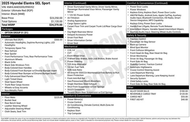 New 2025 Hyundai Elantra For Sale in Indianapolis, IN