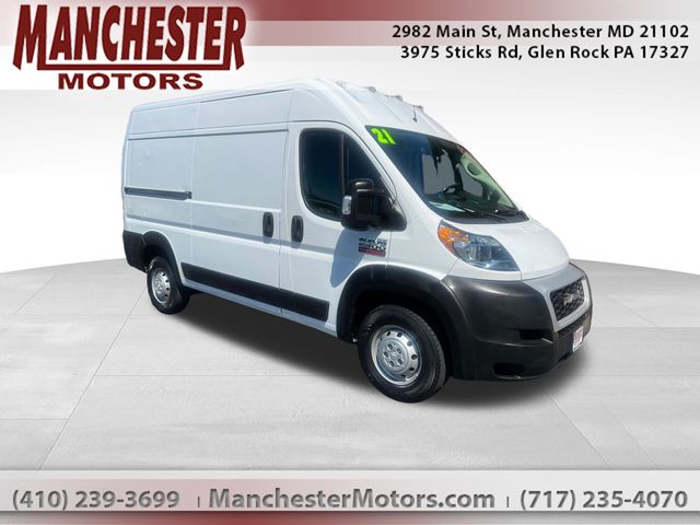 Bright White Clearcoat 2021 RAM ProMaster 2500 136 High Roof Cargo Van FWD Van Front-Wheel Drive 6-Speed Automatic
