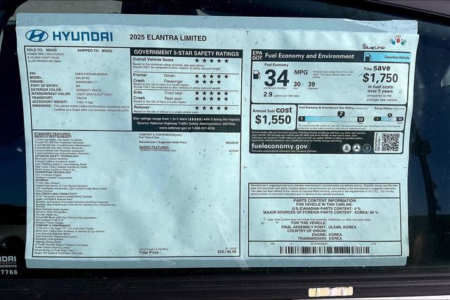 Used 2025 Hyundai Elantra For Sale in OLIVE BRANCH, MS