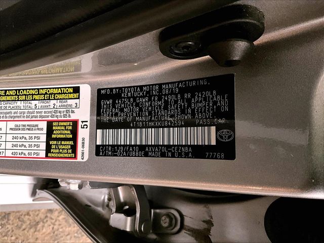 2019 Toyota Camry LE Silver at Rochrich Mazda