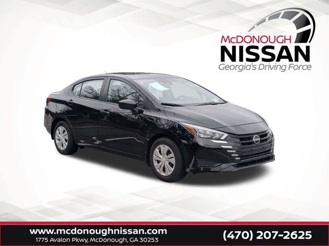 Super Black 2025 Nissan Versa S FWD Sedan Front-Wheel Drive Continuously Variable Transmission