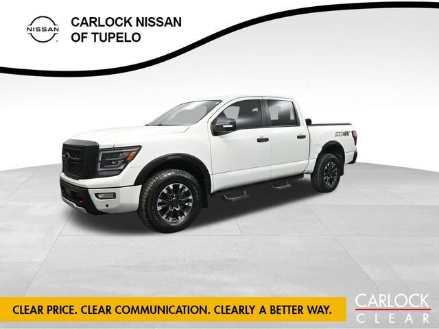 Glacier White 2023 Nissan Titan Pickup Truck Four-Wheel Drive 9-Speed Automatic