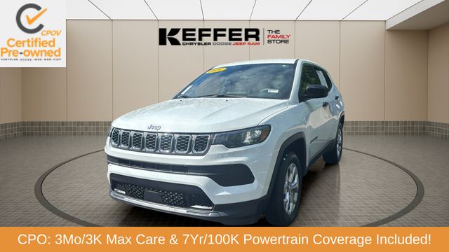 Bright White Clearcoat 2024 Jeep Compass Sport 4WD SUV / Crossover Four-Wheel Drive 8-Speed Automatic