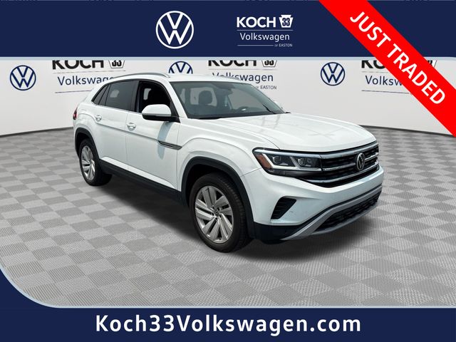 Pure White 2021 Volkswagen Atlas Cross Sport SUV / Crossover Front-Wheel Drive 8-Speed Automatic