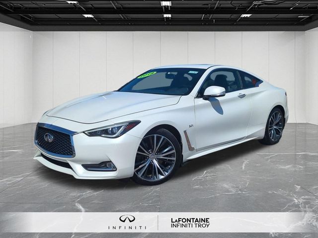Majestic White 2018 INFINITI Q60 3.0t Luxe Coupe AWD Coupe All-Wheel Drive 7-Speed Automatic