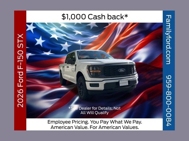 Oxford White 2026 Ford F-150 STX SuperCrew 4WD Pickup Truck Four-Wheel Drive Automatic