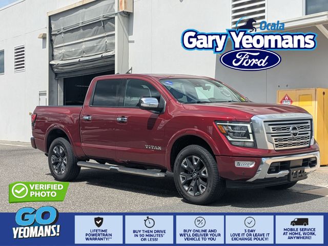 Cardinal Red Metallic 2024 Nissan Titan Pickup Truck Four-Wheel Drive 9-Speed Automatic