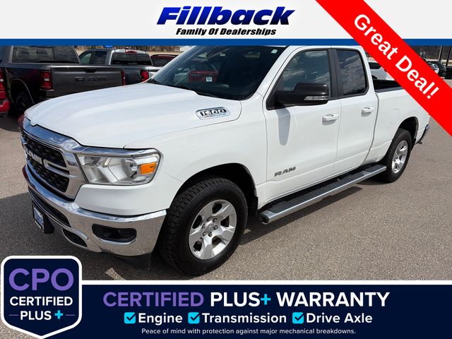 Bright White Clearcoat 2022 RAM 1500 Pickup Truck Four-Wheel Drive 8-Speed Automatic