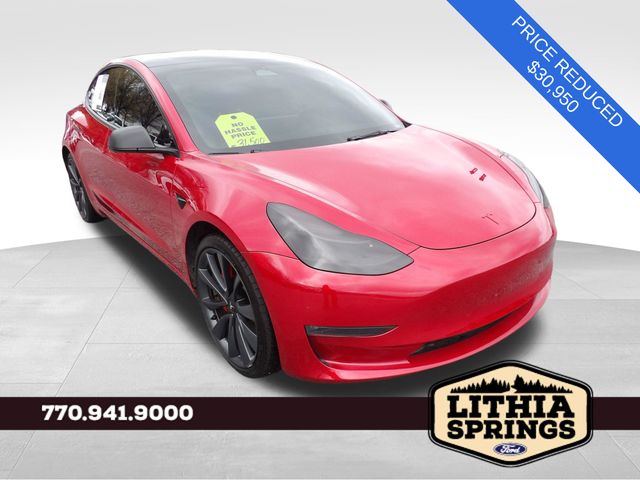 Red Multi-Coat 2023 Tesla Model 3 Performance AWD Sedan All-Wheel Drive 1-Speed Automatic