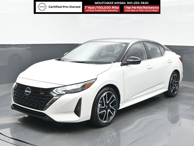 Aspen White/Super Black 2025 Nissan Sentra Sedan Front-Wheel Drive Continuously Variable Transmission