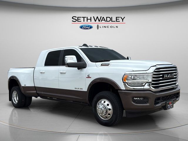 Bright White Clearcoat 2024 RAM 3500 Limited Longhorn Mega Cab DRW 4WD Pickup Truck Four-Wheel Drive 6-Speed Automatic