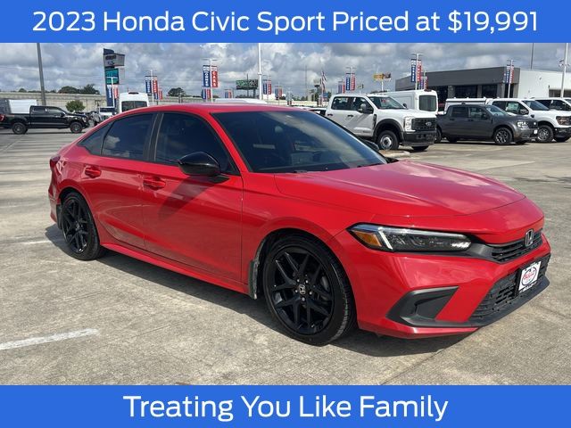 Rallye Red 2023 Honda Civic Sedan Front-Wheel Drive Continuously Variable Transmission