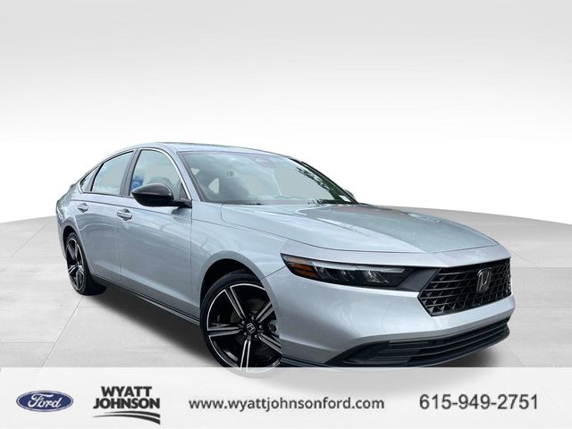Gray 2024 Honda Accord Hybrid Sport FWD Sedan Front-Wheel Drive Continuously Variable Transmission