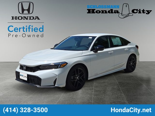 PLATINUM WHITE 2025 Honda Civic Sport FWD Sedan Front-Wheel Drive Continuously Variable Transmission