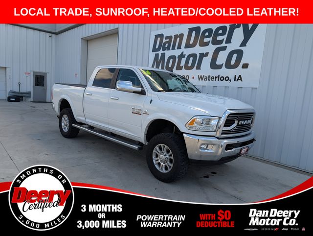 Bright White Clearcoat 2016 RAM 2500 Laramie Crew Cab 4WD Pickup Truck Four-Wheel Drive 6-Speed Automatic