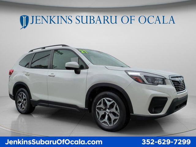 Crystal White Pearl 2021 Subaru Forester Premium Crossover AWD SUV / Crossover All-Wheel Drive Continuously Variable Transmission