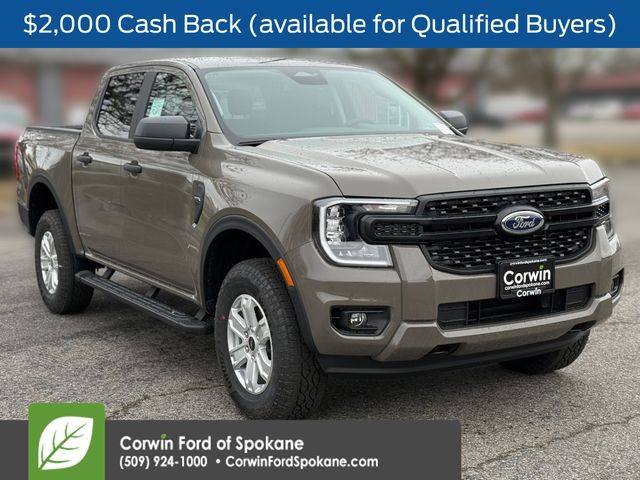 Marsh Gray 2025 Ford Ranger XL SuperCrew 4WD Pickup Truck Four-Wheel Drive Automatic