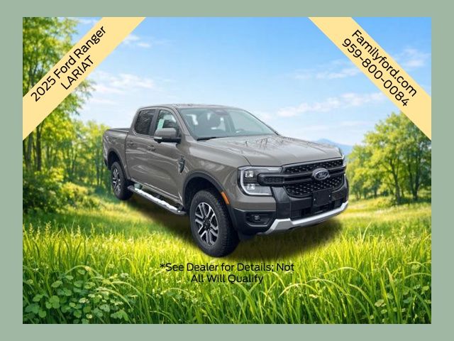 Gray 2025 Ford Ranger Lariat SuperCrew 4WD Pickup Truck Four-Wheel Drive Automatic