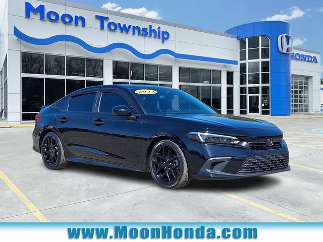 Crystal Black Pearl 2023 Honda Civic Sport FWD Sedan Front-Wheel Drive Continuously Variable Transmission