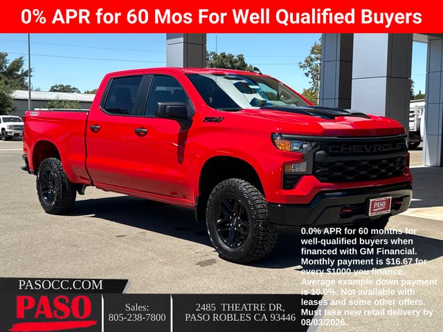 Red 2026 Chevrolet Silverado 1500 Pickup Truck Four-Wheel Drive Automatic