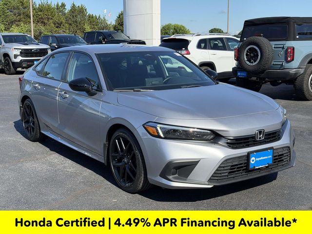 Lunar Silver Metallic 2024 Honda Civic Sedan Front-Wheel Drive Continuously Variable Transmission