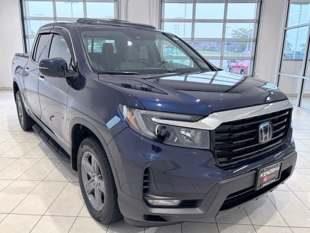 Blue 2022 Honda Ridgeline Pickup Truck All-Wheel Drive 9-Speed Automatic