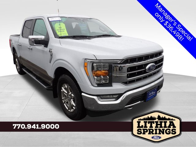 White 2021 Ford F-150 Lariat SuperCrew 4WD Pickup Truck Four-Wheel Drive Automatic