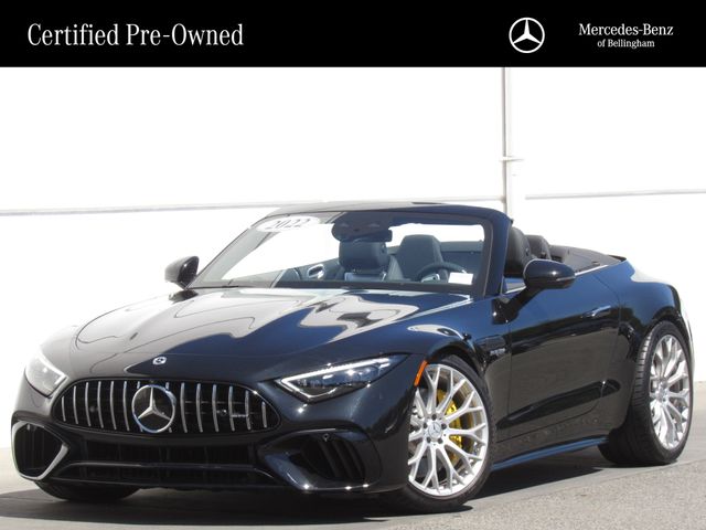 Obsidian Black Metallic 2022 Mercedes-Benz SL-Class AMG SL 63 4MATIC Convertible All-Wheel Drive 9-Speed Automatic