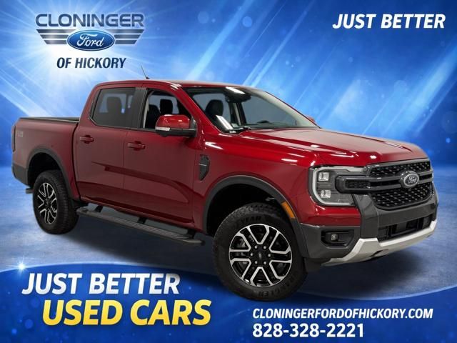 Ruby Red Metallic Tinted Clearcoat 2025 Ford Ranger Lariat SuperCrew 4WD Pickup Truck Four-Wheel Drive Automatic