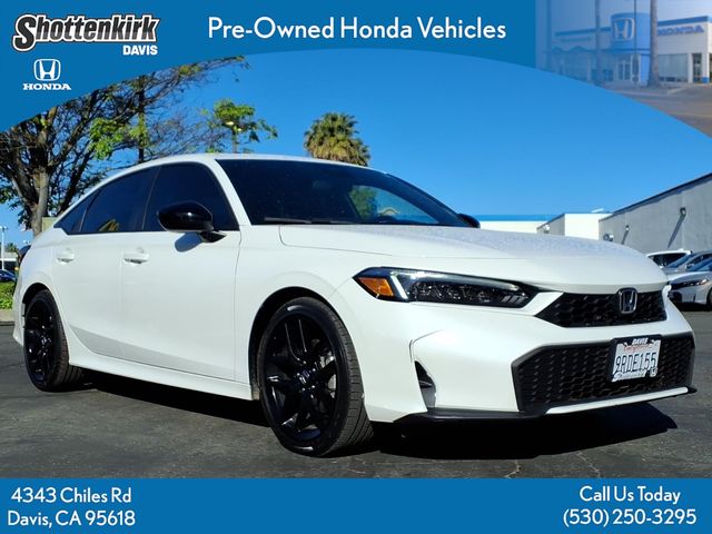 Platinum White Pearl 2025 Honda Civic Hybrid Sport Sedan FWD Sedan Front-Wheel Drive Continuously Variable Transmission
