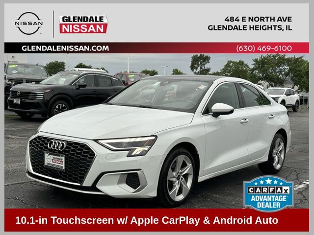 Ibis White 2024 Audi A3 Sedan Front-Wheel Drive 7-Speed Automatic